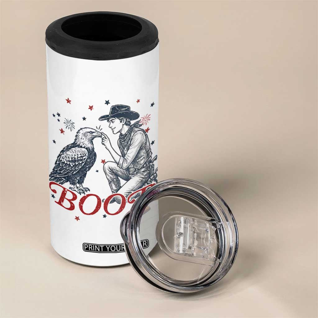 Boop Eagle 4 in 1 Can Cooler Tumbler Western Cowboy Patriotic 4th of July
