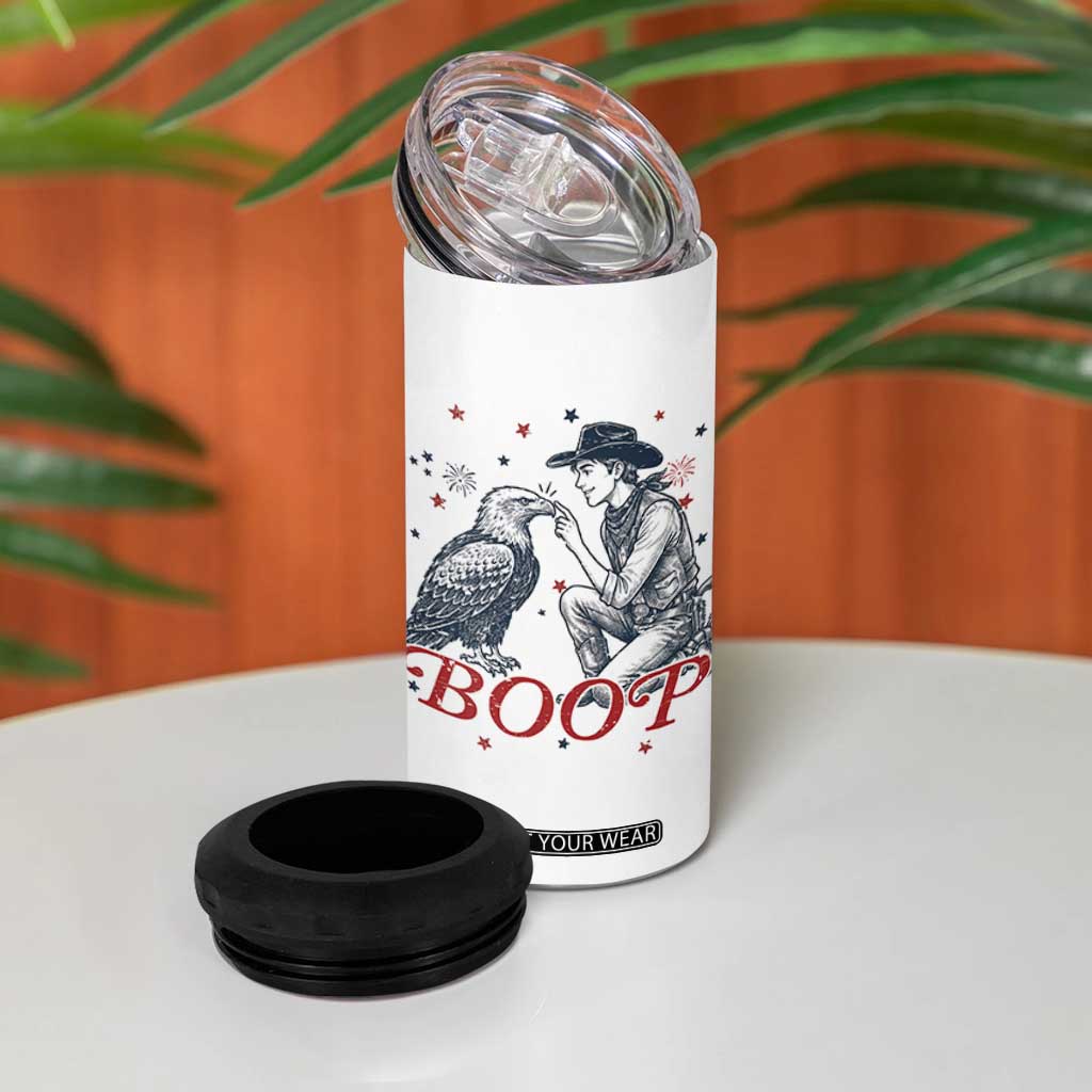 Boop Eagle 4 in 1 Can Cooler Tumbler Western Cowboy Patriotic 4th of July