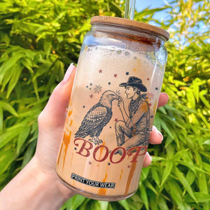 Boop Eagle Glass Can Western Cowboy Patriotic 4th of July