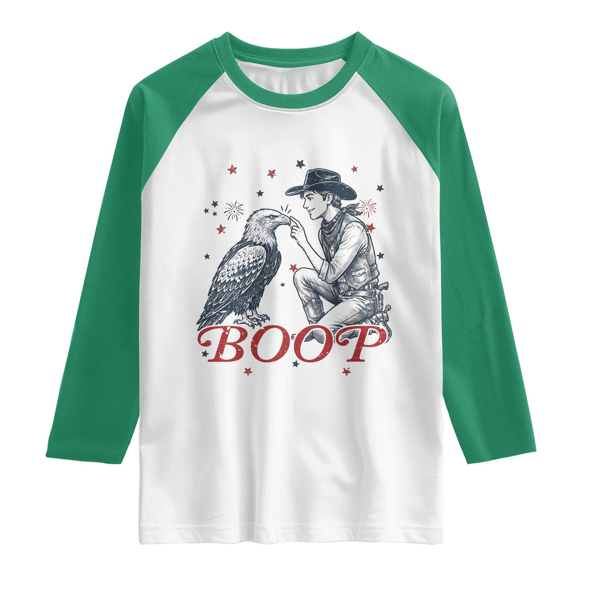 Boop Eagle Raglan Shirt Western Cowboy Patriotic 4th of July