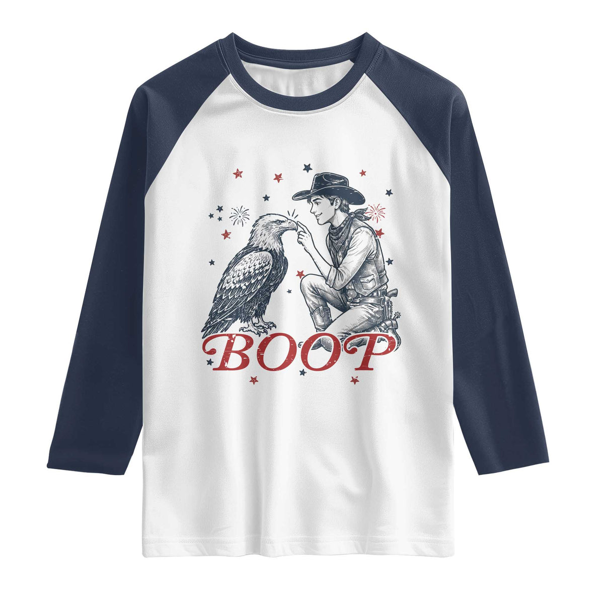 Boop Eagle Raglan Shirt Western Cowboy Patriotic 4th of July