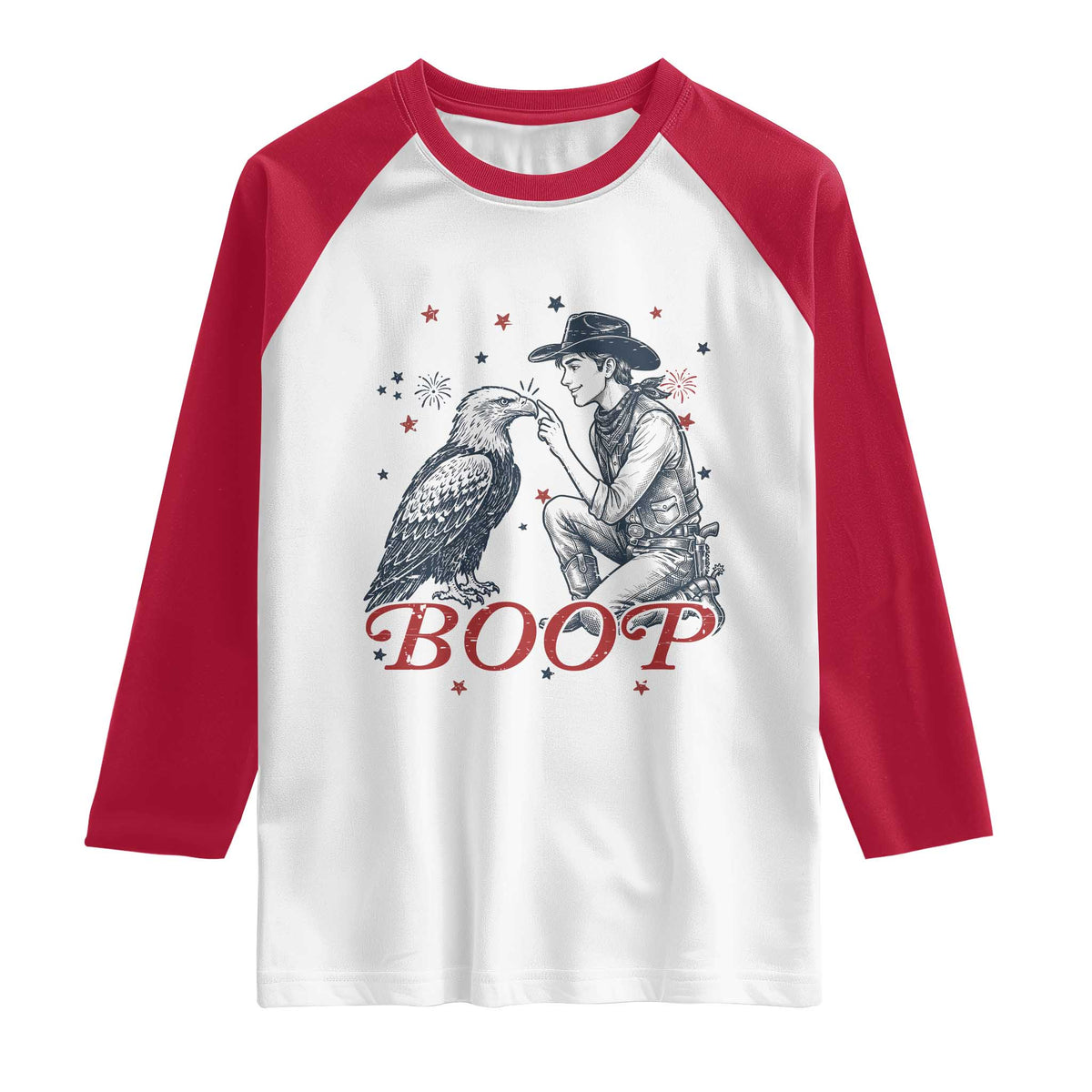 Boop Eagle Raglan Shirt Western Cowboy Patriotic 4th of July