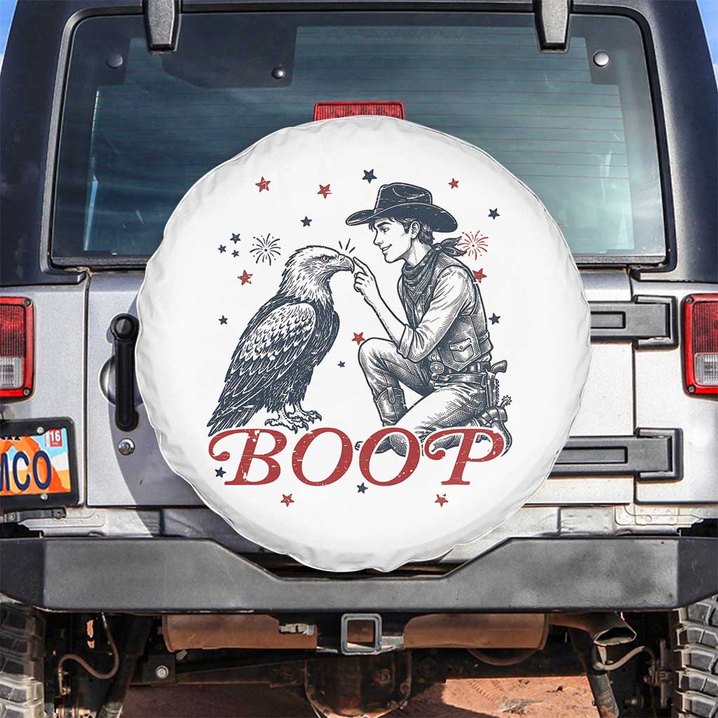 Boop Eagle Spare Tire Cover Western Cowboy Patriotic 4th of July TS14 No hole White Print Your Wear