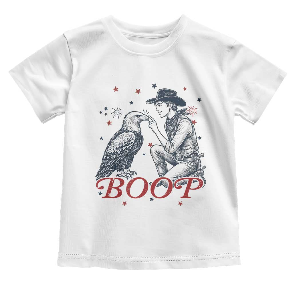 Boop Eagle Toddler T Shirt Western Cowboy Patriotic 4th of July TS14 White Print Your Wear
