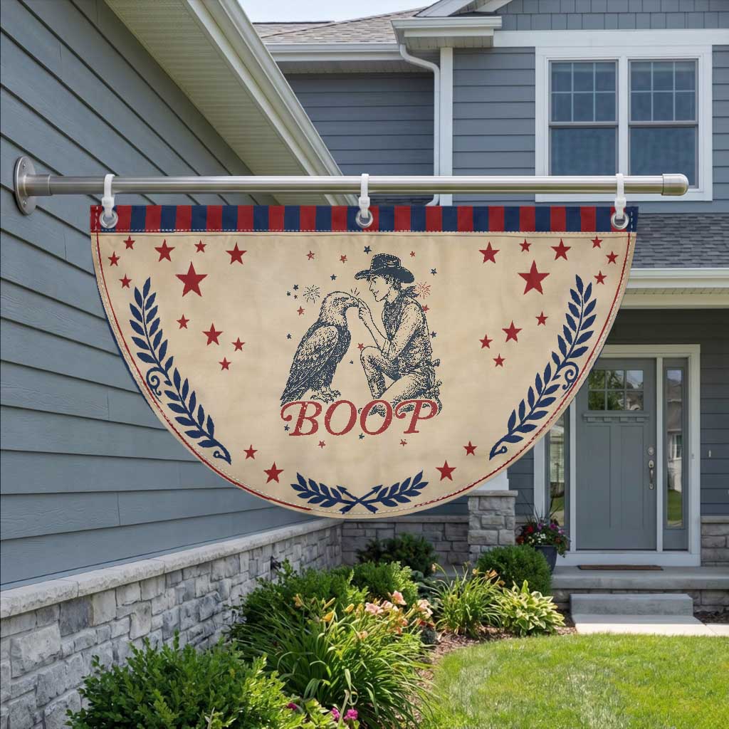 Boop Eagle Patriotic Fan Flag Western Cowboy 4th of July