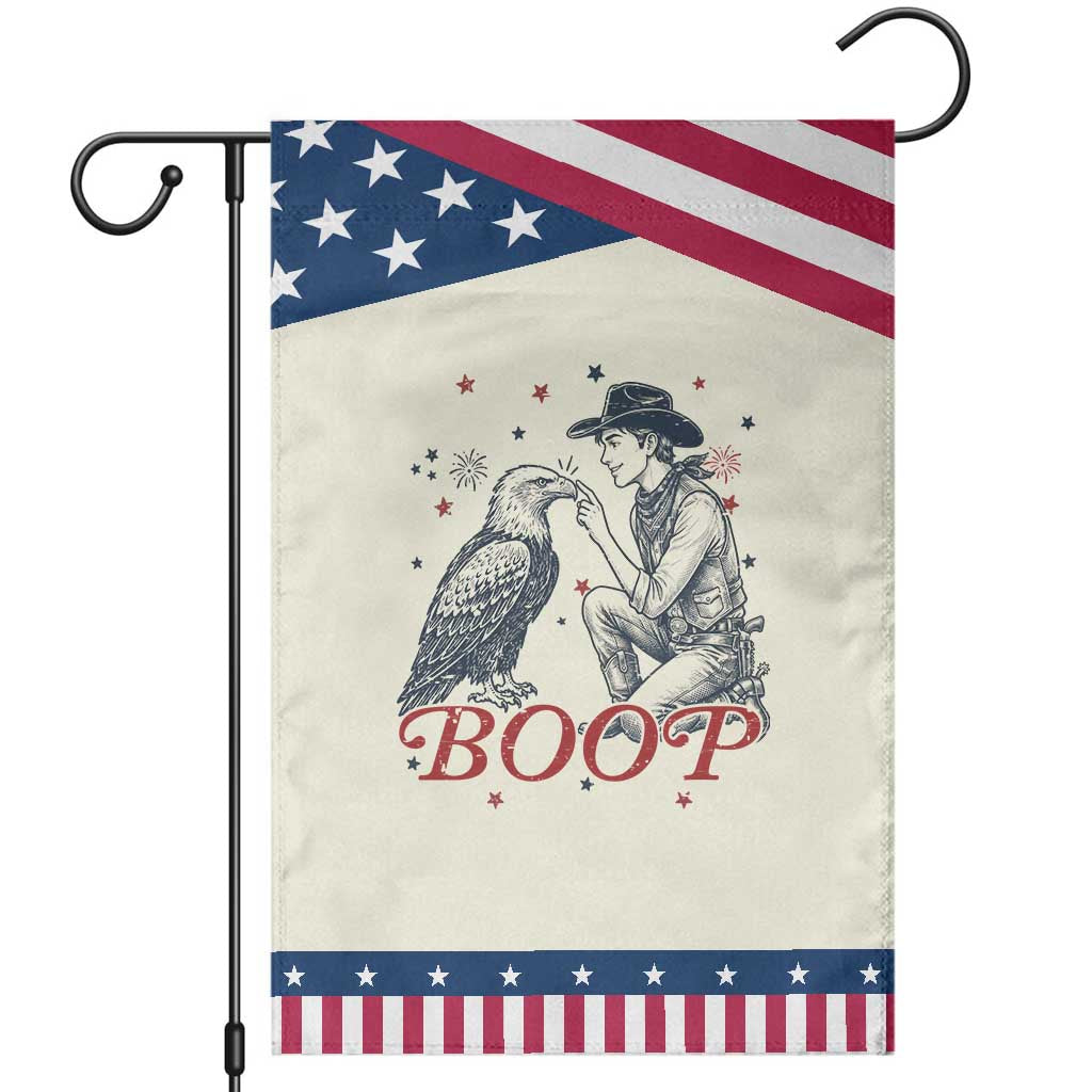 Boop Eagle Patriotic Garden Flag Western Cowboy 4th of July