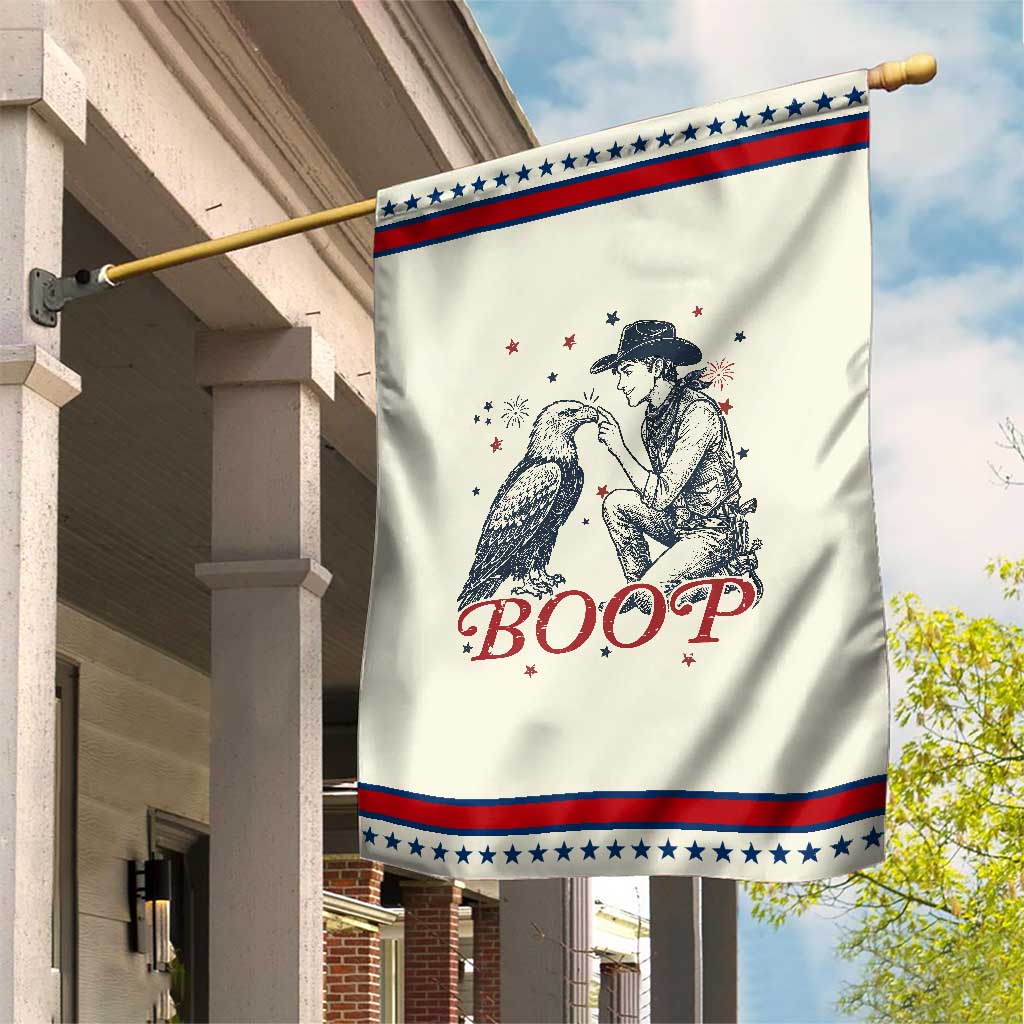 Boop Eagle Patriotic Garden Flag Western Cowboy 4th of July
