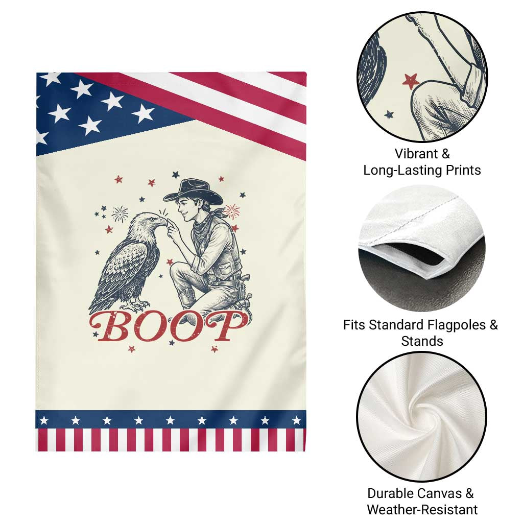 Boop Eagle Patriotic Garden Flag Western Cowboy 4th of July