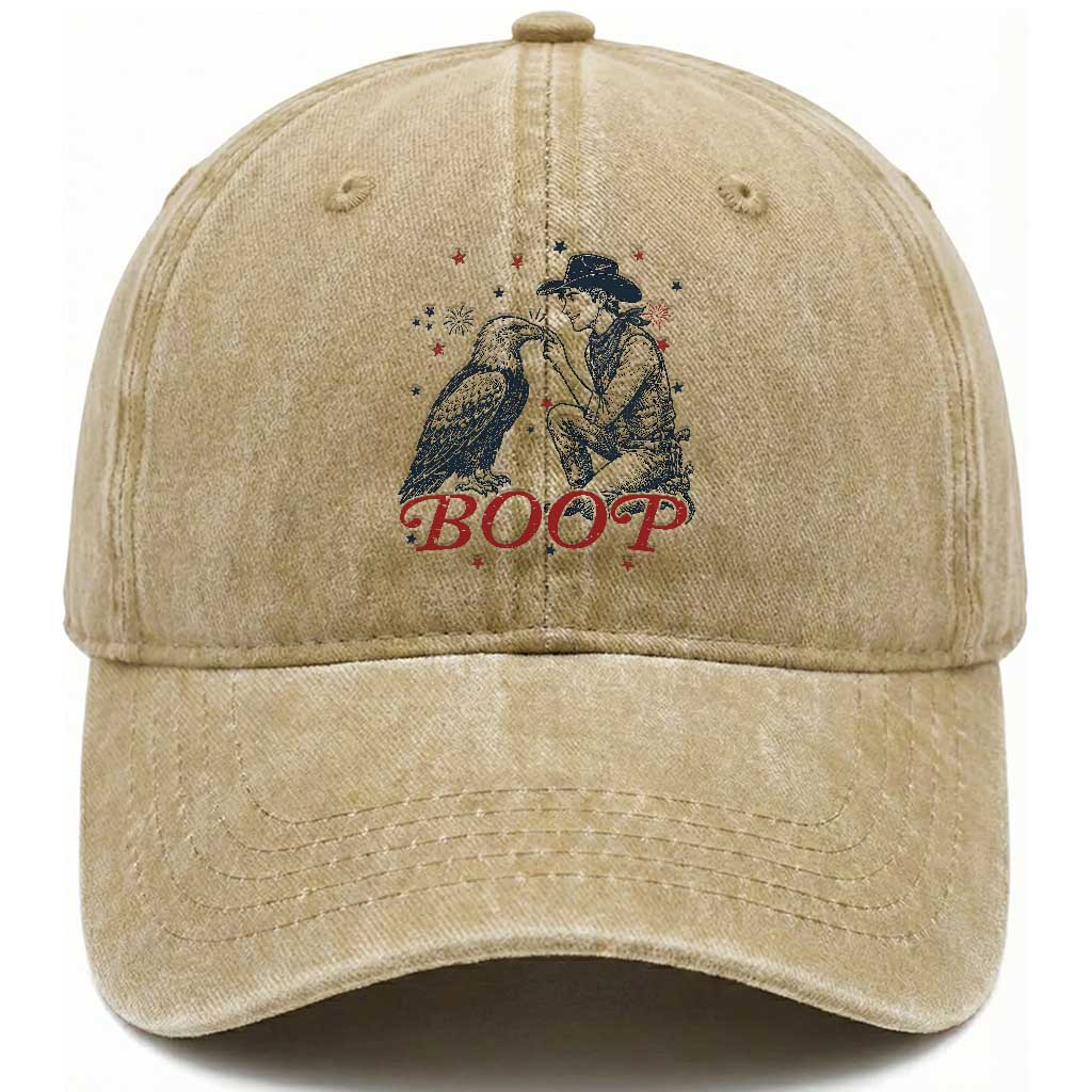 Boop Eagle Washed Cotton Baseball Cap Western Cowboy Patriotic 4th of July TS14 Print Your Wear