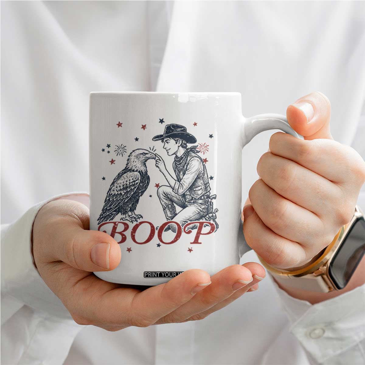 Boop Eagle Coffee Mug Western Cowboy Patriotic 4th of July