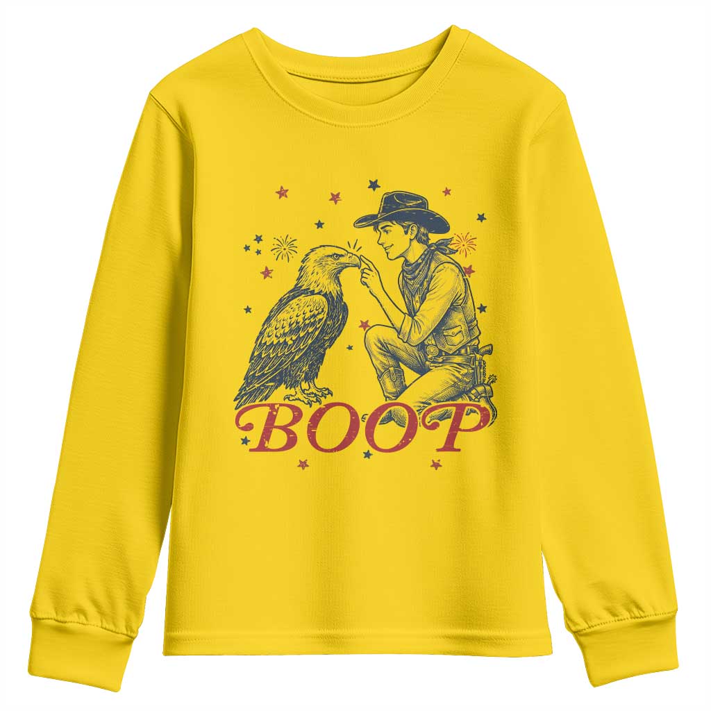 Boop Eagle Youth Sweatshirt Western Cowboy Patriotic 4th of July