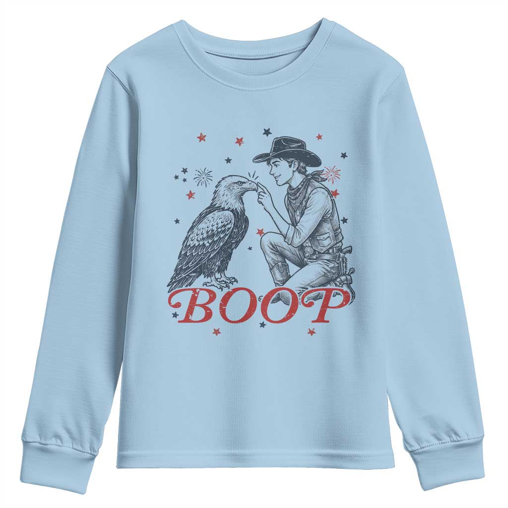 Boop Eagle Youth Sweatshirt Western Cowboy Patriotic 4th of July
