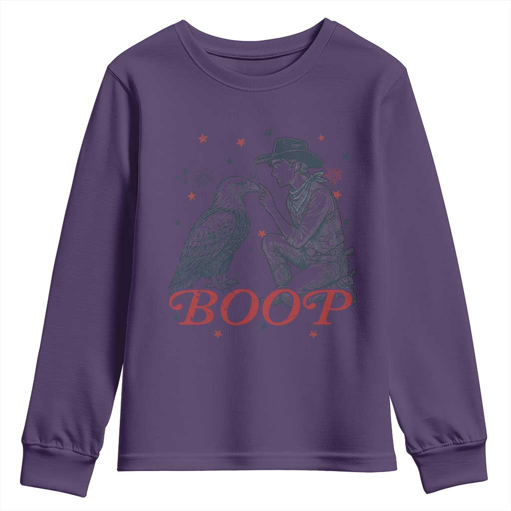 Boop Eagle Youth Sweatshirt Western Cowboy Patriotic 4th of July
