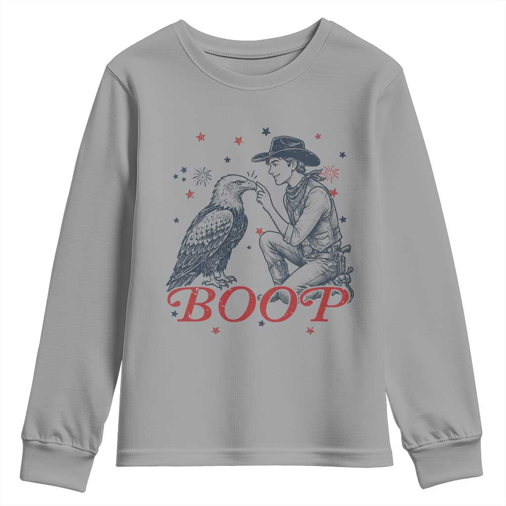 Boop Eagle Youth Sweatshirt Western Cowboy Patriotic 4th of July
