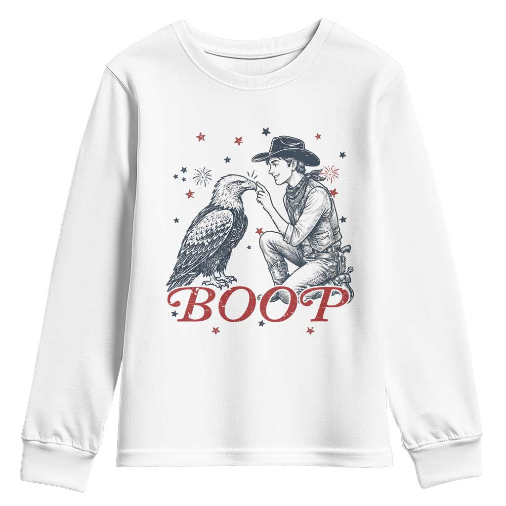 Boop Eagle Youth Sweatshirt Western Cowboy Patriotic 4th of July