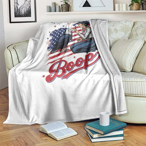 Boop Eagle Throw Blanket Western Cowgirl Patriotic USA American 4th of July
