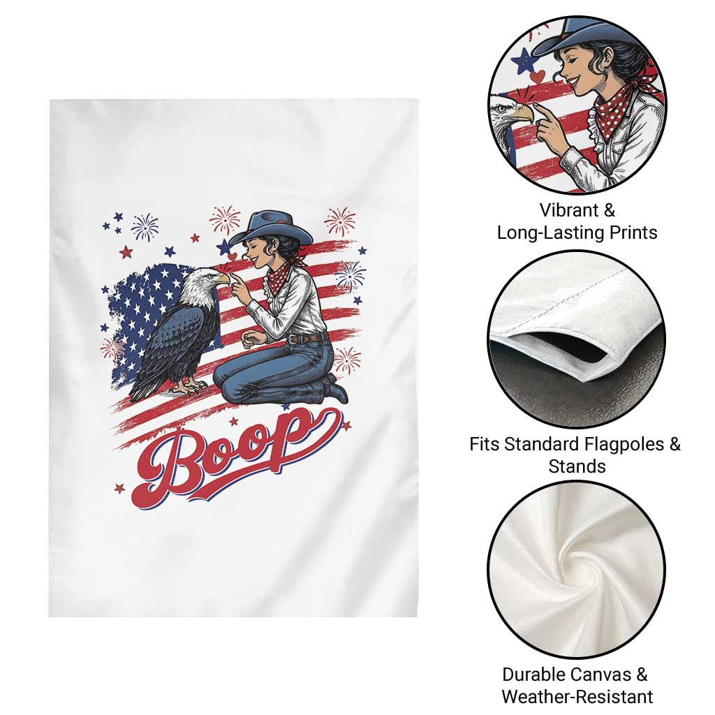 Boop Eagle Garden Flag Western Cowgirl Patriotic USA American 4th of July