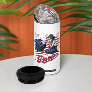 Boop Eagle 4 in 1 Can Cooler Tumbler Western Cowgirl Patriotic USA American 4th of July