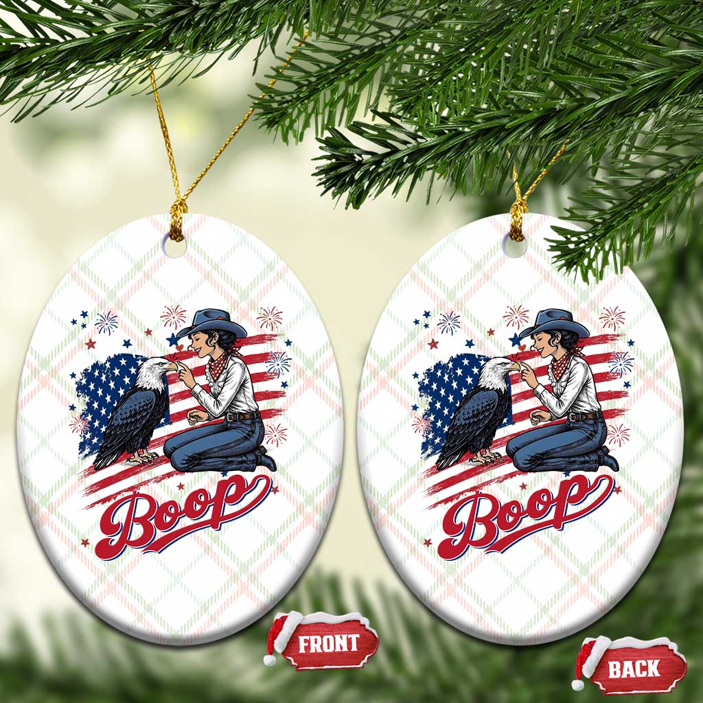 Boop Eagle Ceramic Ornament Western Cowgirl Patriotic USA American 4th of July
