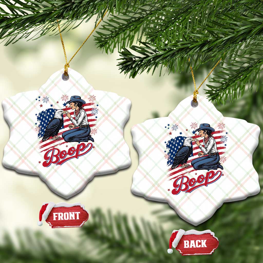 Boop Eagle Ceramic Ornament Western Cowgirl Patriotic USA American 4th of July