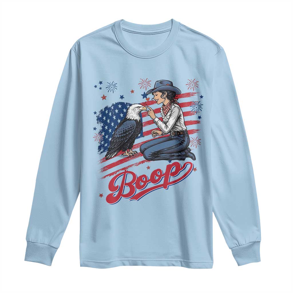Boop Eagle Long Sleeve Shirt Western Cowgirl Patriotic USA American 4th of July