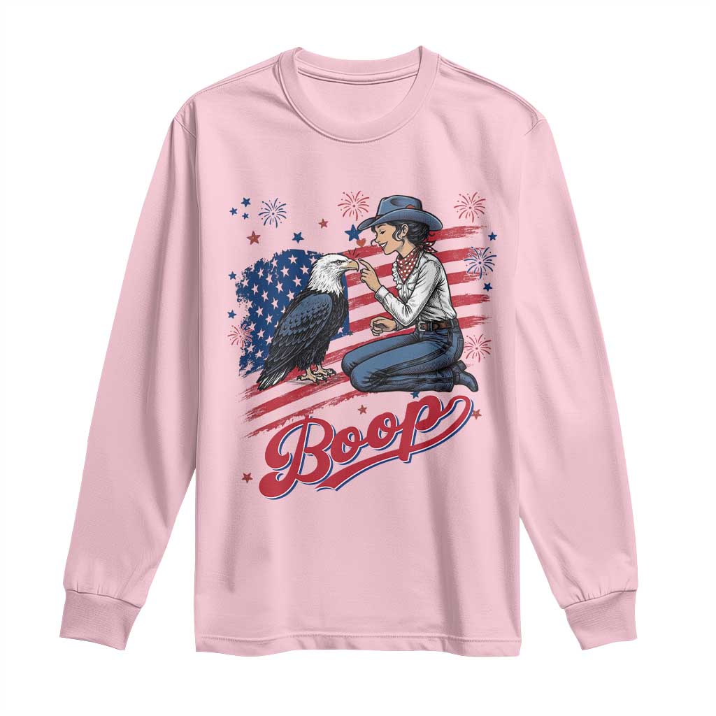 Boop Eagle Long Sleeve Shirt Western Cowgirl Patriotic USA American 4th of July