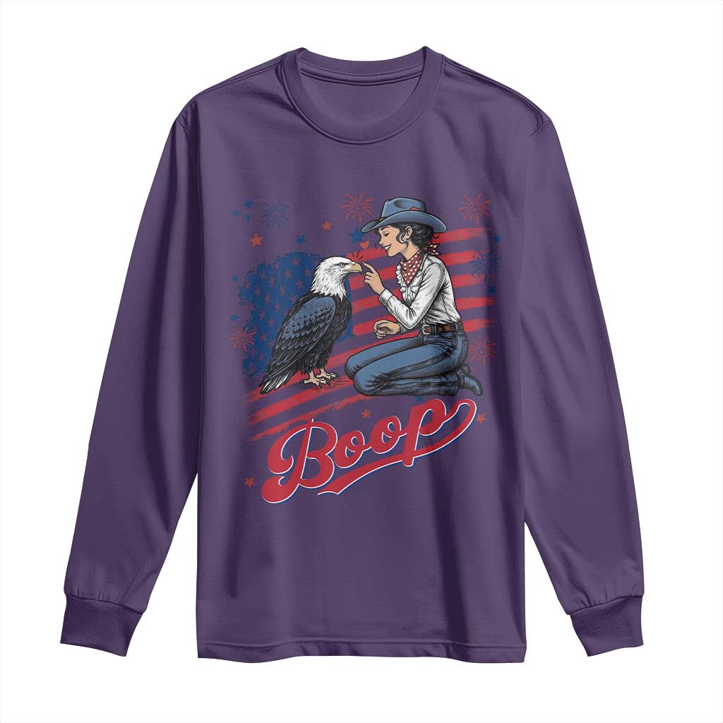 Boop Eagle Long Sleeve Shirt Western Cowgirl Patriotic USA American 4th of July