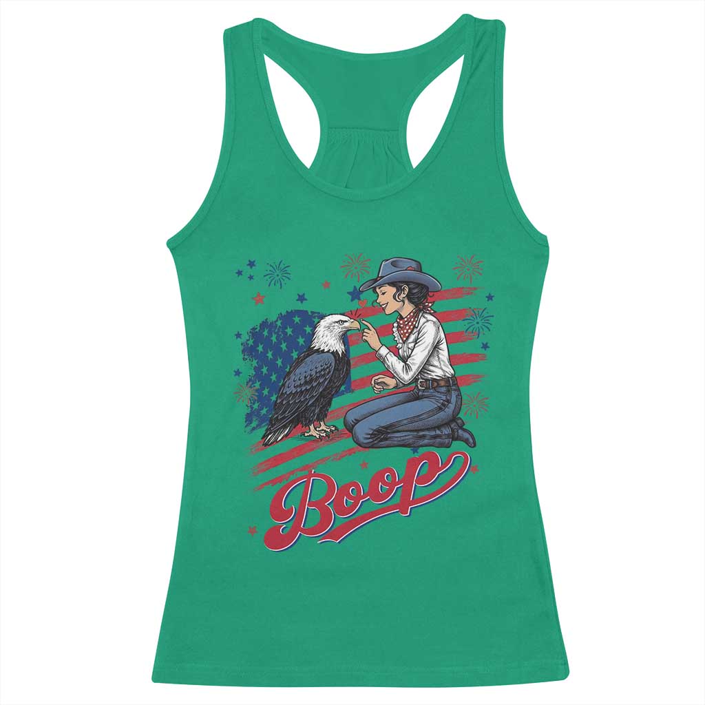 Boop Eagle Racerback Tank Top Western Cowgirl Patriotic USA American 4th of July