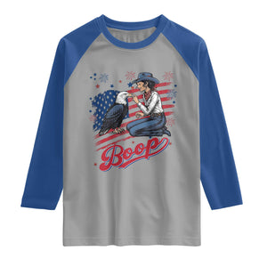 Boop Eagle Raglan Shirt Western Cowgirl Patriotic USA American 4th of July