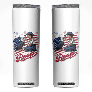 Boop Eagle Skinny Tumbler Western Cowgirl Patriotic USA American 4th of July TS14 White Print Your Wear