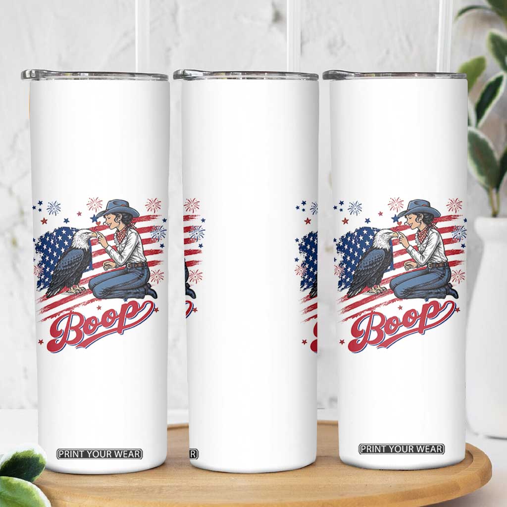 Boop Eagle Skinny Tumbler Western Cowgirl Patriotic USA American 4th of July TS14 Print Your Wear