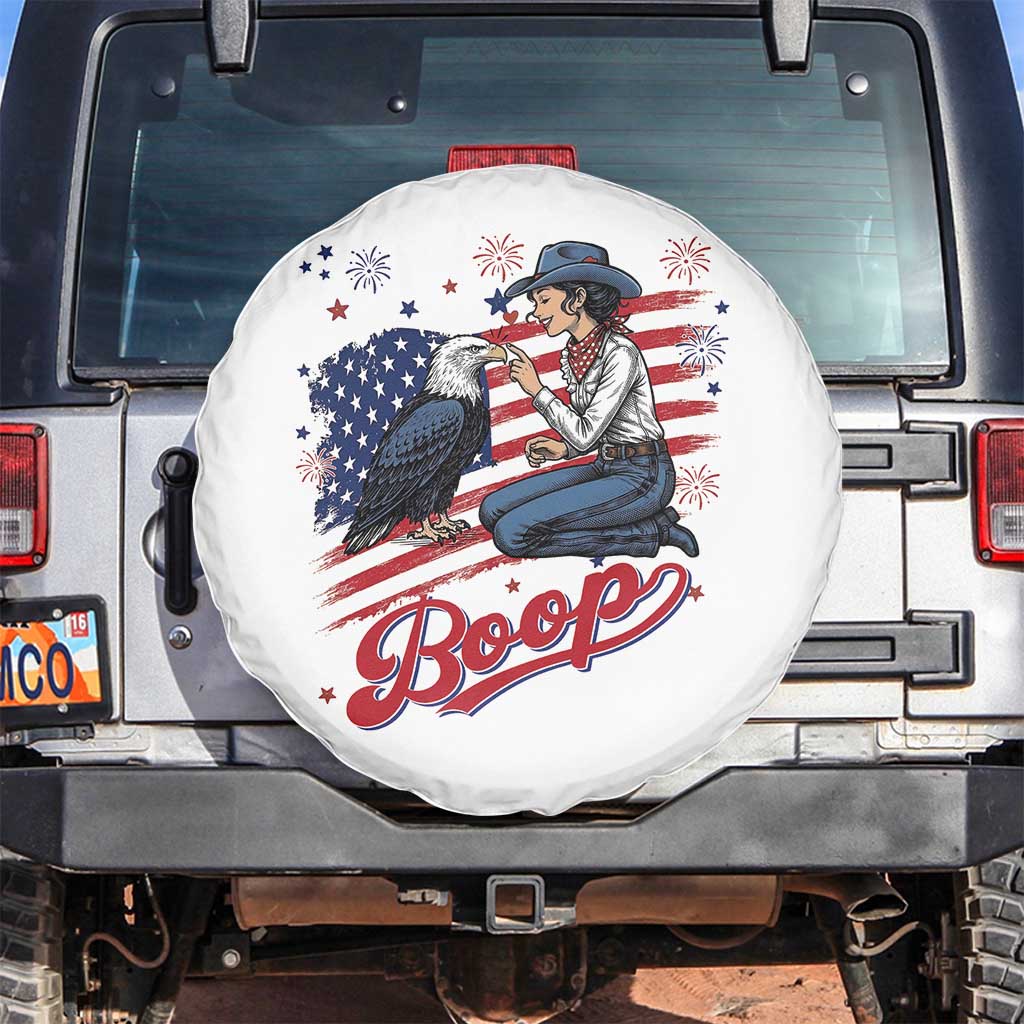 Boop Eagle Spare Tire Cover Western Cowgirl Patriotic USA American 4th of July