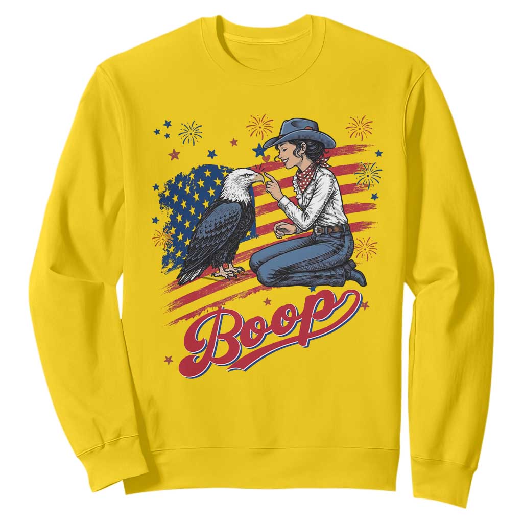 Boop Eagle Sweatshirt Western Cowgirl Patriotic USA American 4th of July