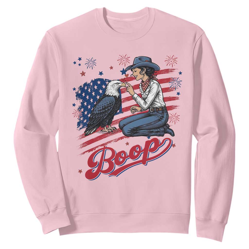 Boop Eagle Sweatshirt Western Cowgirl Patriotic USA American 4th of July