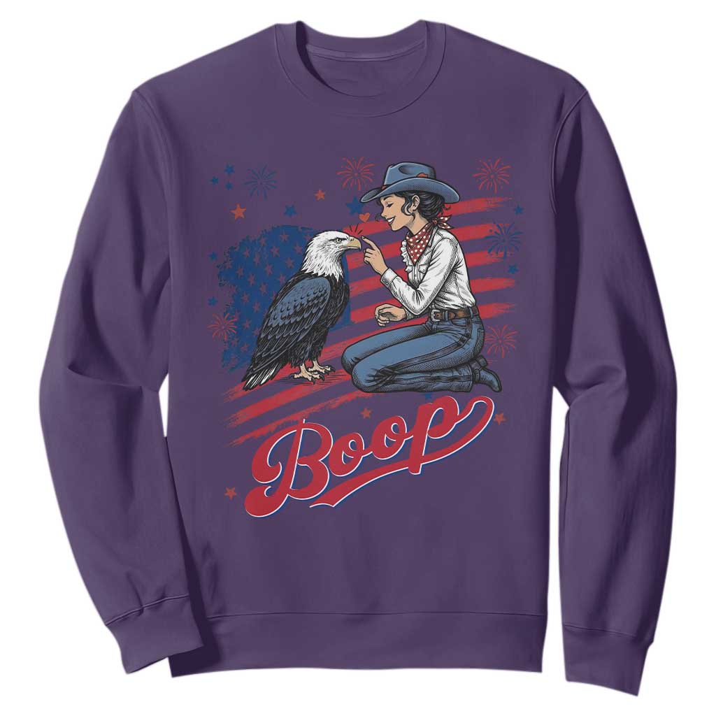 Boop Eagle Sweatshirt Western Cowgirl Patriotic USA American 4th of July