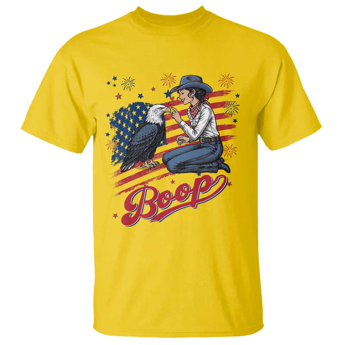 Boop Eagle T Shirt Western Cowgirl Patriotic USA American 4th of July
