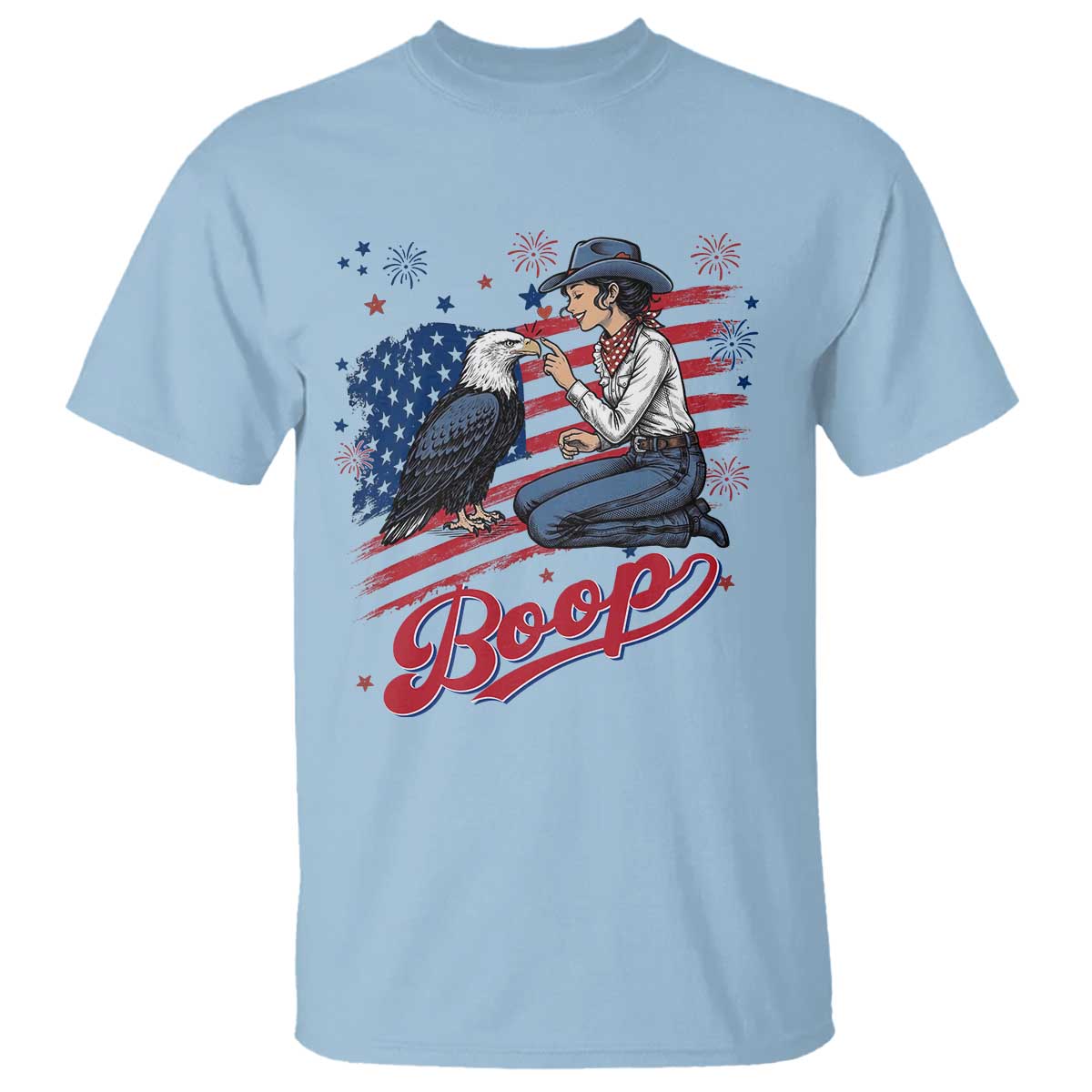 Boop Eagle T Shirt Western Cowgirl Patriotic USA American 4th of July
