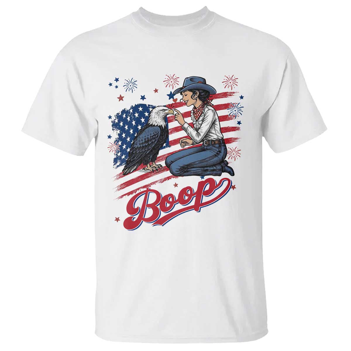Boop Eagle T Shirt Western Cowgirl Patriotic USA American 4th of July