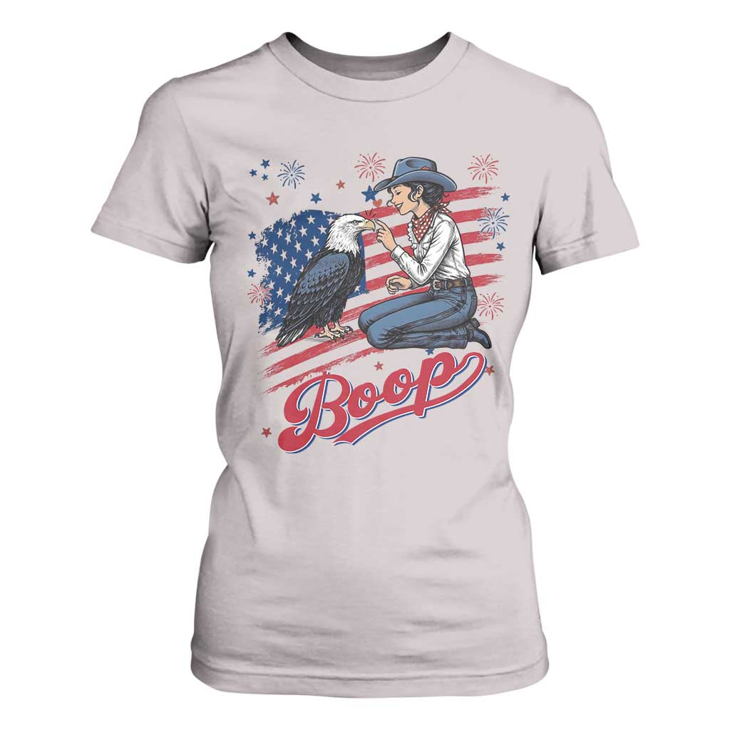 Boop Eagle T Shirt For Women Western Cowgirl Patriotic USA American 4th of July