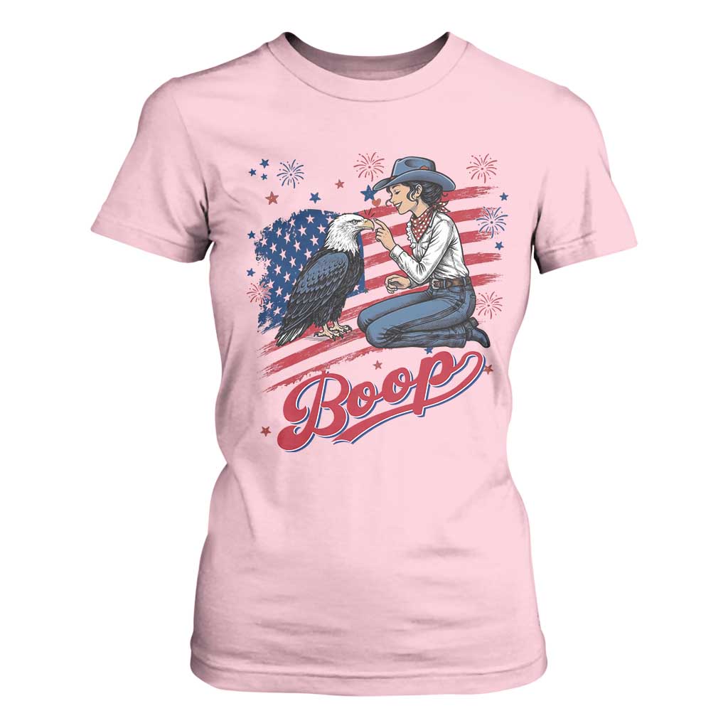 Boop Eagle T Shirt For Women Western Cowgirl Patriotic USA American 4th of July