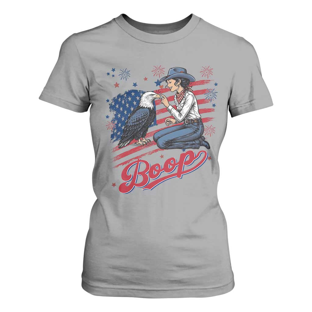 Boop Eagle T Shirt For Women Western Cowgirl Patriotic USA American 4th of July