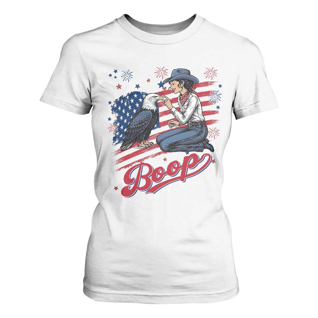 Boop Eagle T Shirt For Women Western Cowgirl Patriotic USA American 4th of July TS14 White Print Your Wear