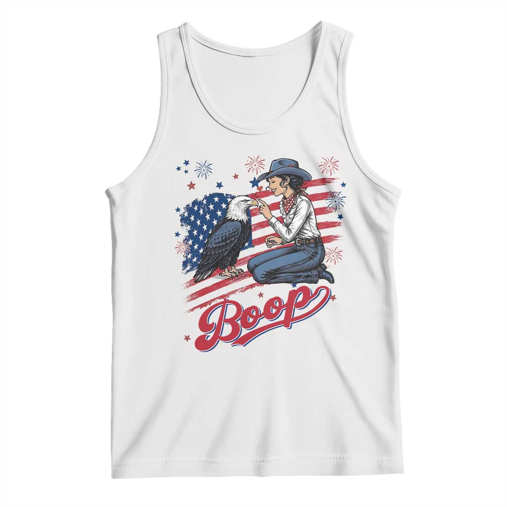 Boop Eagle Tank Top Western Cowgirl Patriotic USA American 4th of July TS14 White Print Your Wear