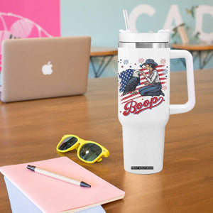 Boop Eagle Tumbler With Handle Western Cowgirl Patriotic USA American 4th of July