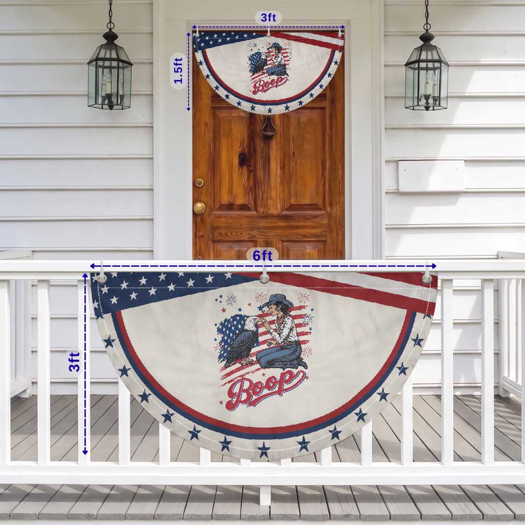 Boop Eagle Patriotic Fan Flag Western Cowgirl USA American 4th of July