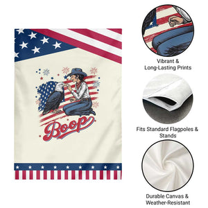 Boop Eagle Patriotic Garden Flag Western Cowgirl USA American 4th of July
