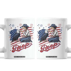 Boop Eagle Coffee Mug Western Cowgirl Patriotic USA American 4th of July