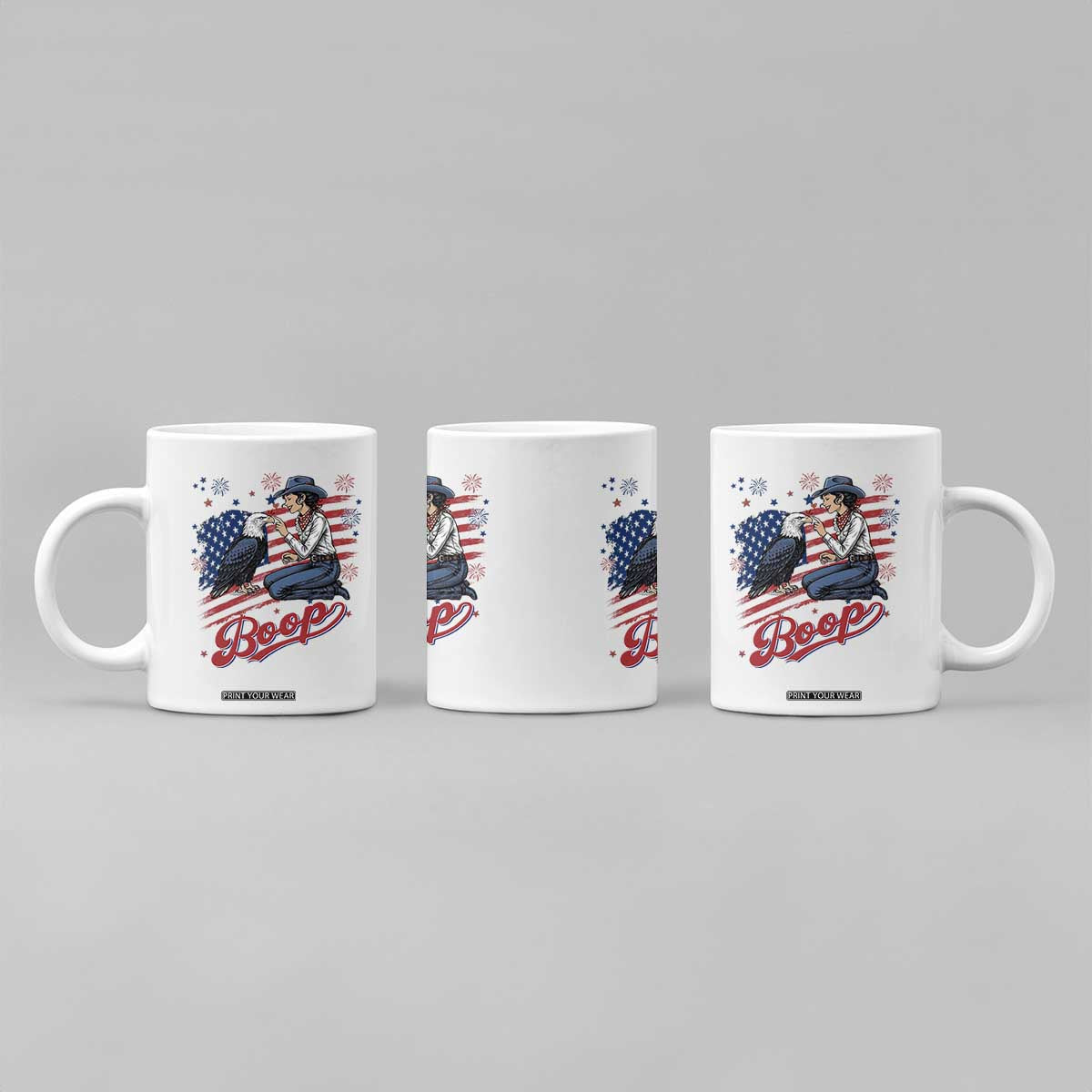 Boop Eagle Coffee Mug Western Cowgirl Patriotic USA American 4th of July