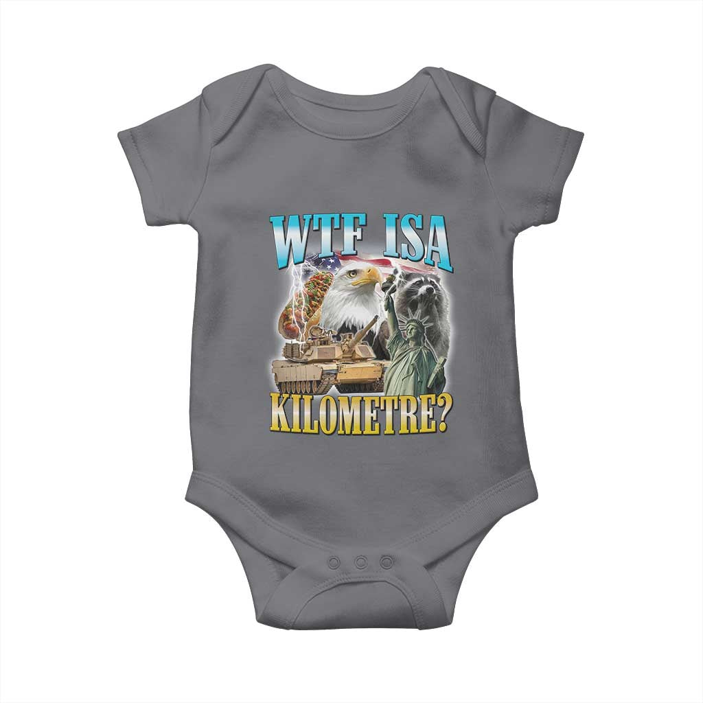 WTF is A Kilometer Baby Onesie Funny USA Patriotic Bootleg Meme