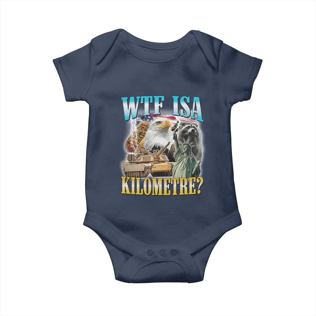 WTF is A Kilometer Baby Onesie Funny USA Patriotic Bootleg Meme